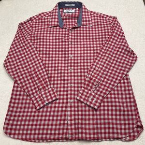 NWOT HENRY GRETHEL Classic Fit Red Plaid Long Sleeve 100% Cotton Shirt Mens XXL